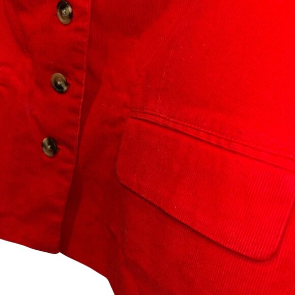 isaac mizrahi RUNWAY red corduroy window pane plaid button down vest HOLIDAY L - Picture 4 of 4